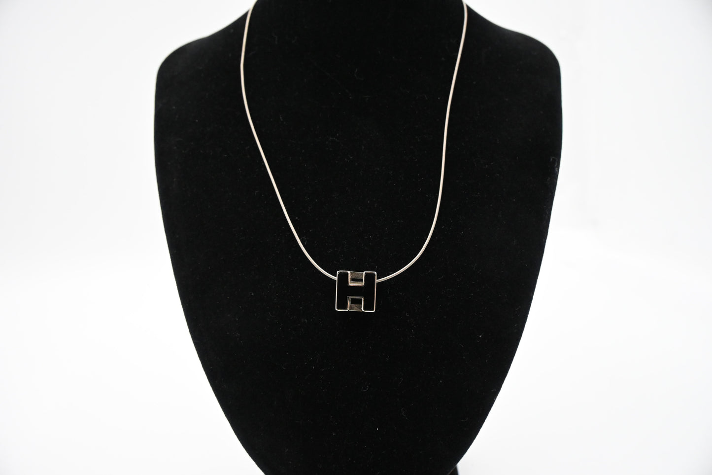 Hermes Black H Cube Necklace