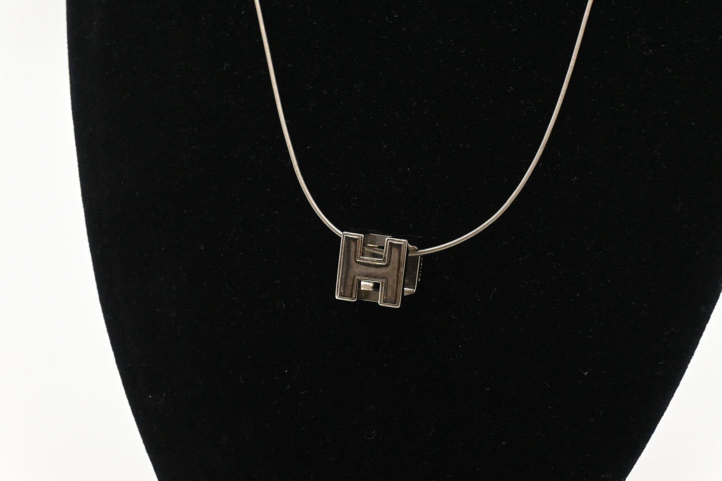 Hermes Black H Cube Necklace
