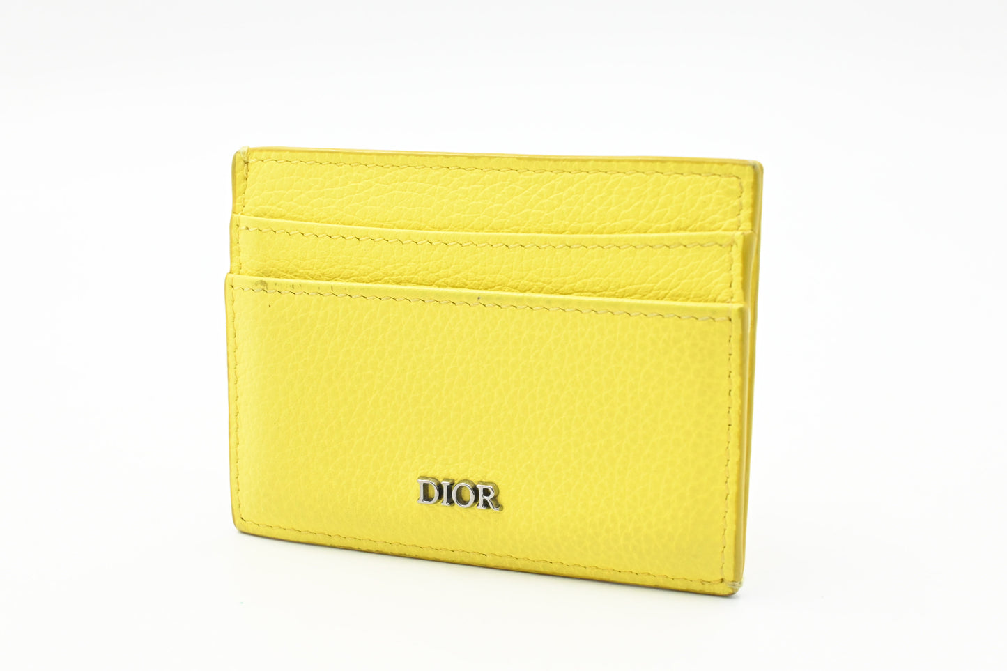 Dior Card Case in Yellow Leather