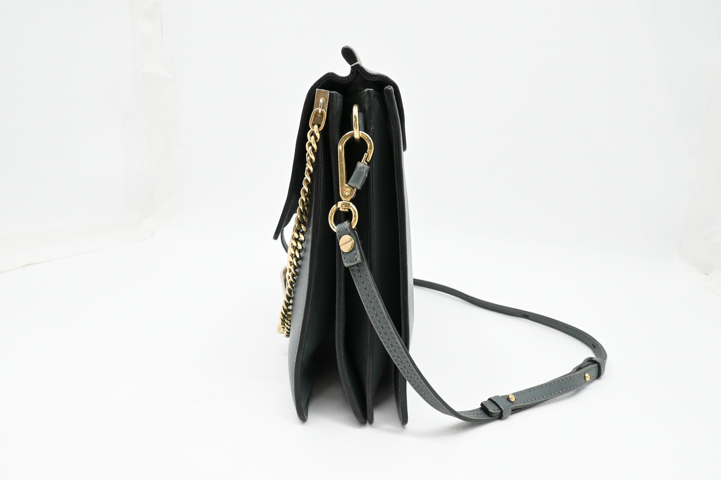 Chloe Faye Crossbody Bag in Grey Blue Leather