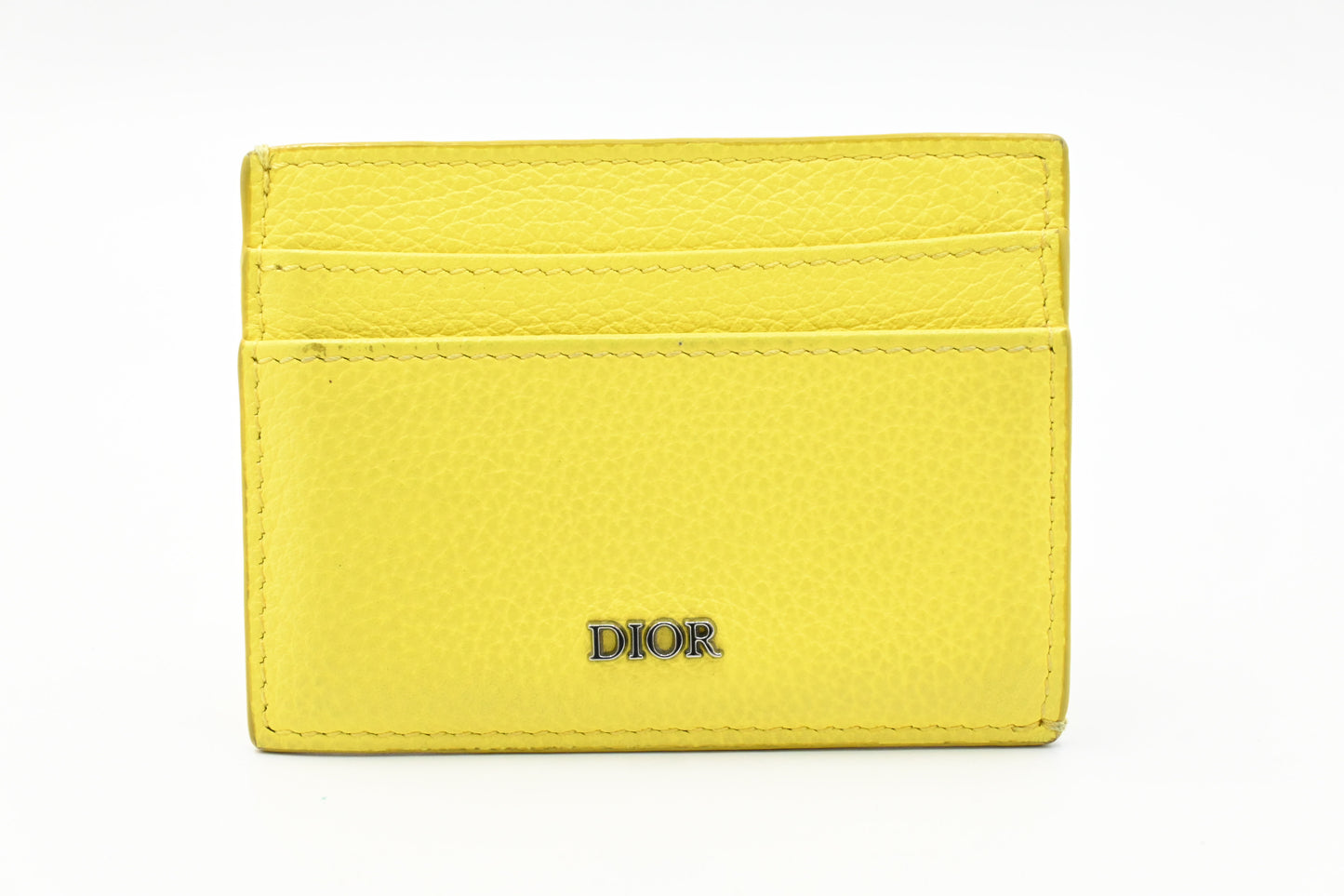 Dior Card Case in Yellow Leather