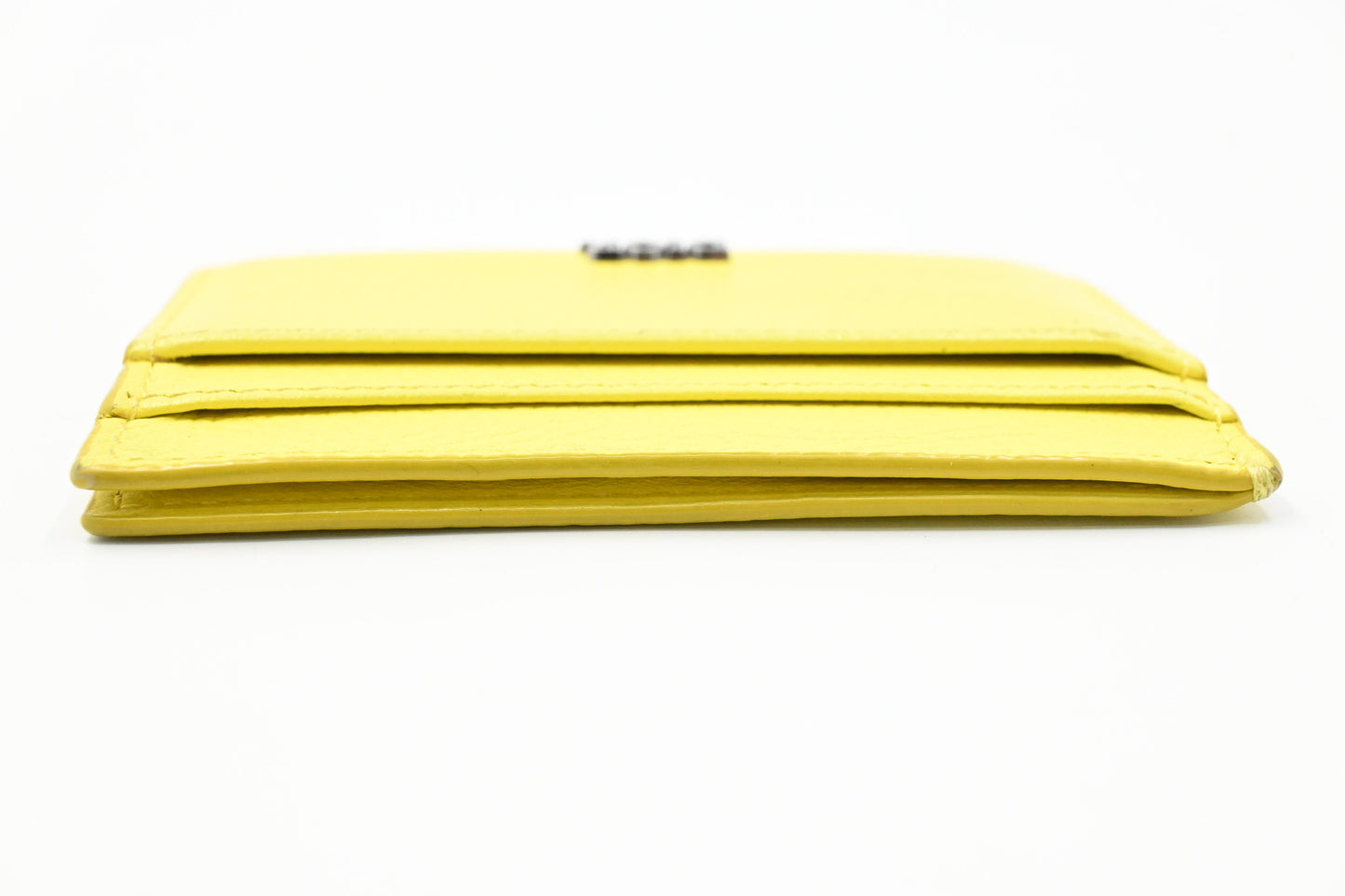 Dior Card Case in Yellow Leather