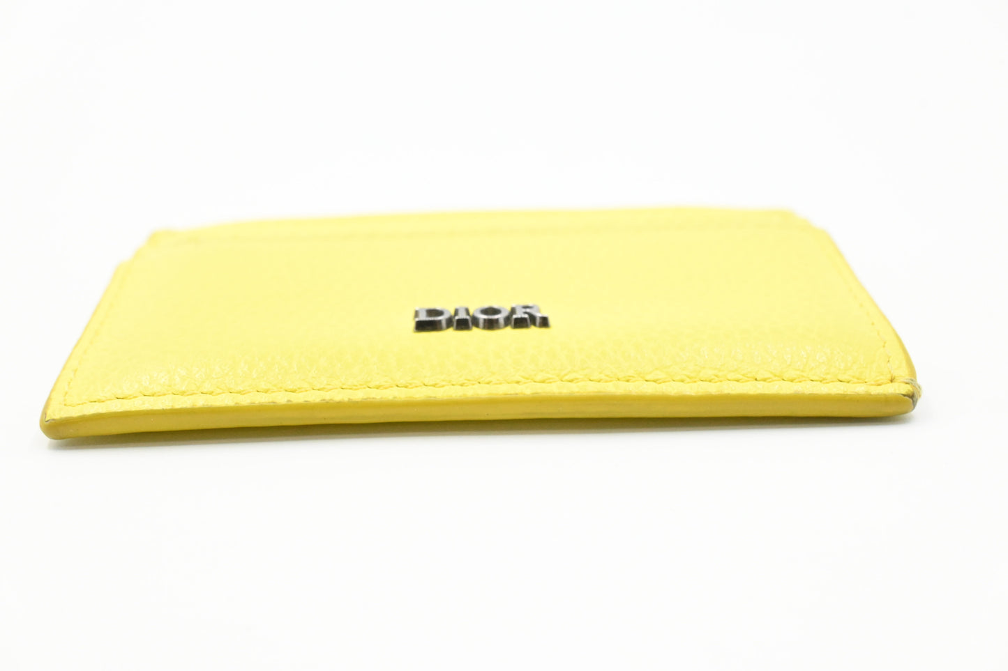 Dior Card Case in Yellow Leather