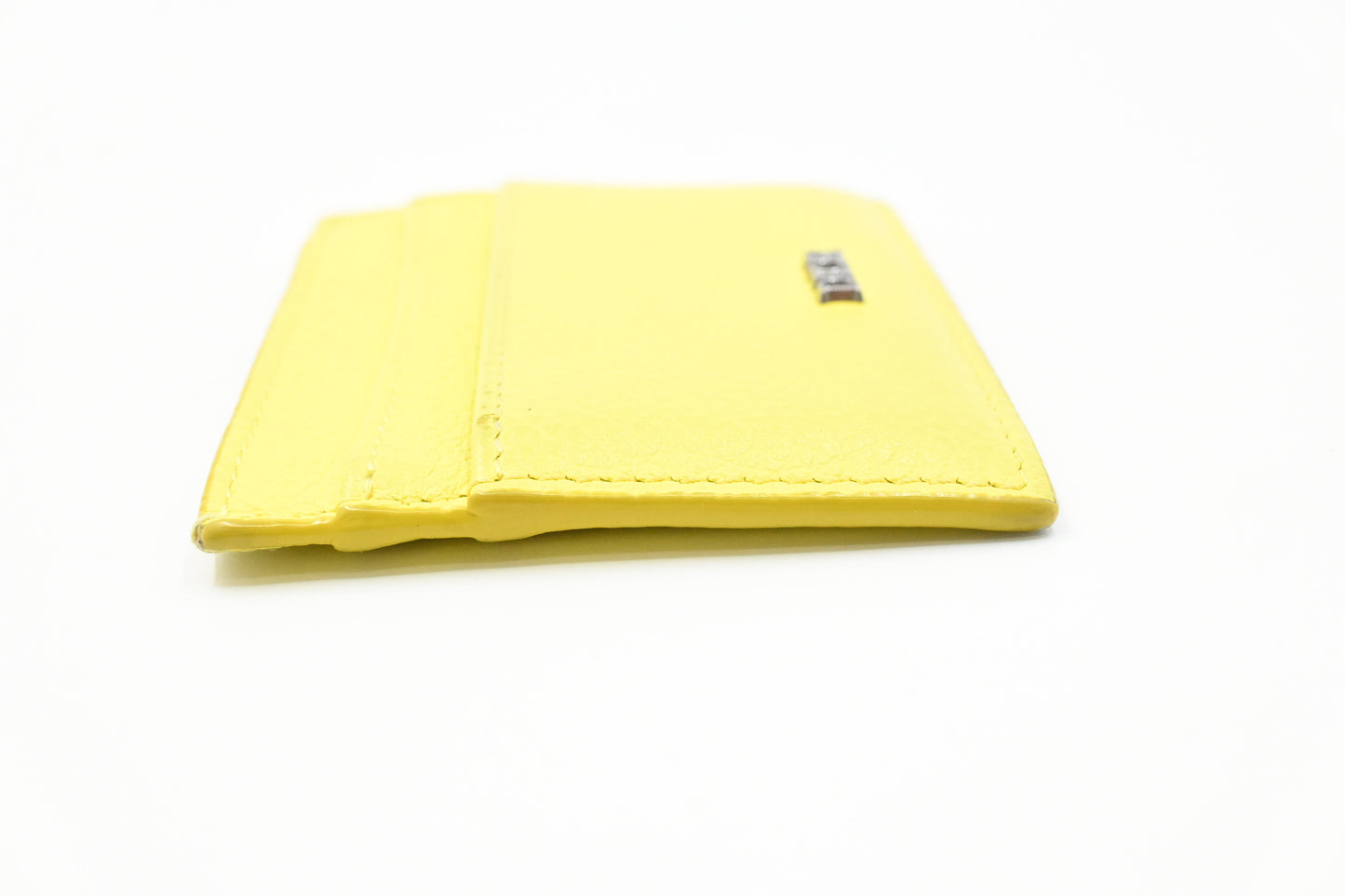 Dior Card Case in Yellow Leather