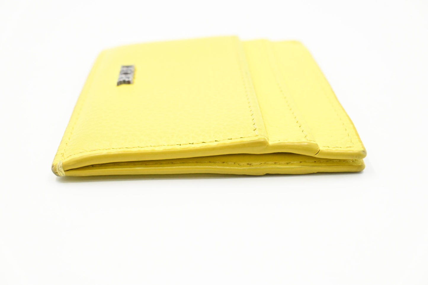 Dior Card Case in Yellow Leather