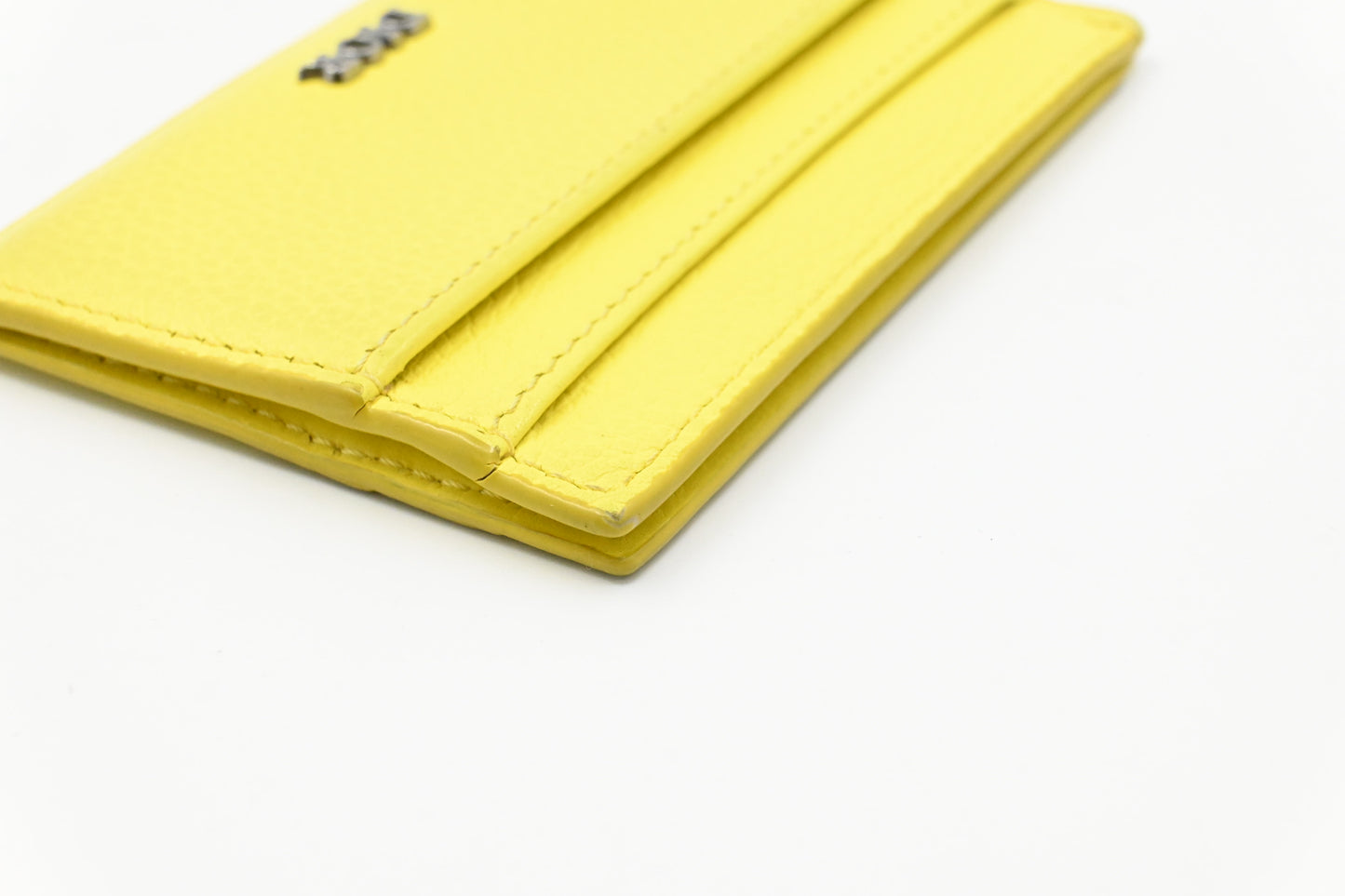 Dior Card Case in Yellow Leather