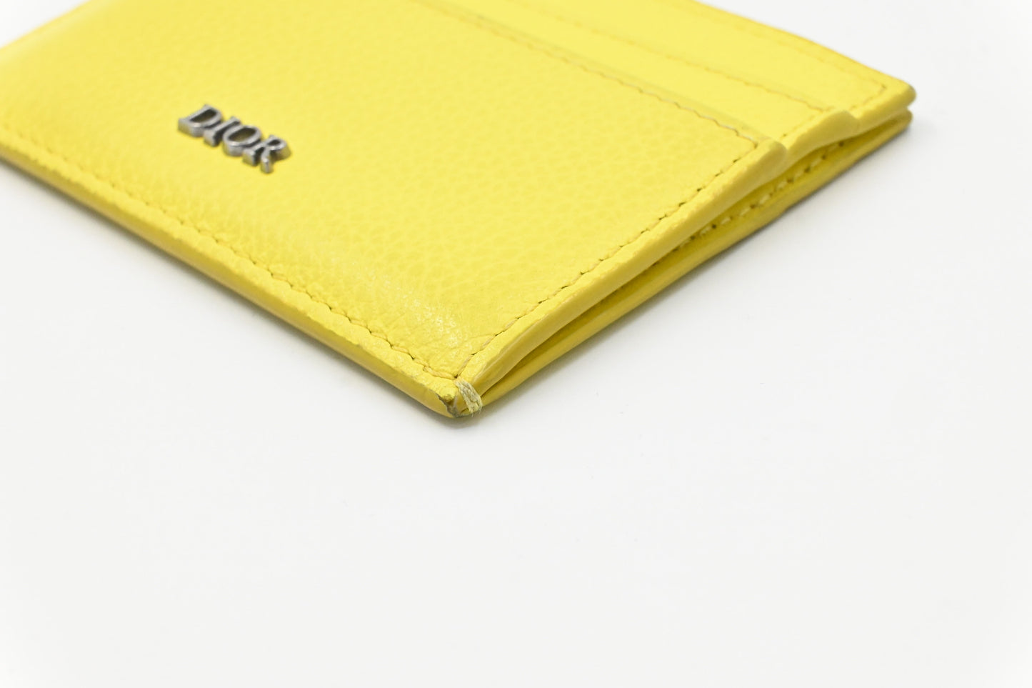 Dior Card Case in Yellow Leather