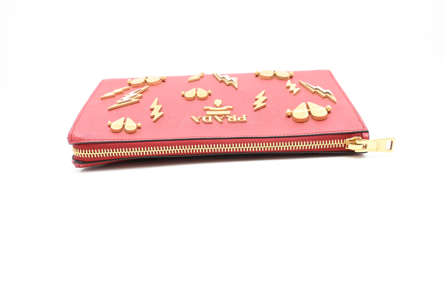 Prada Wrist Pouch in Red Leather