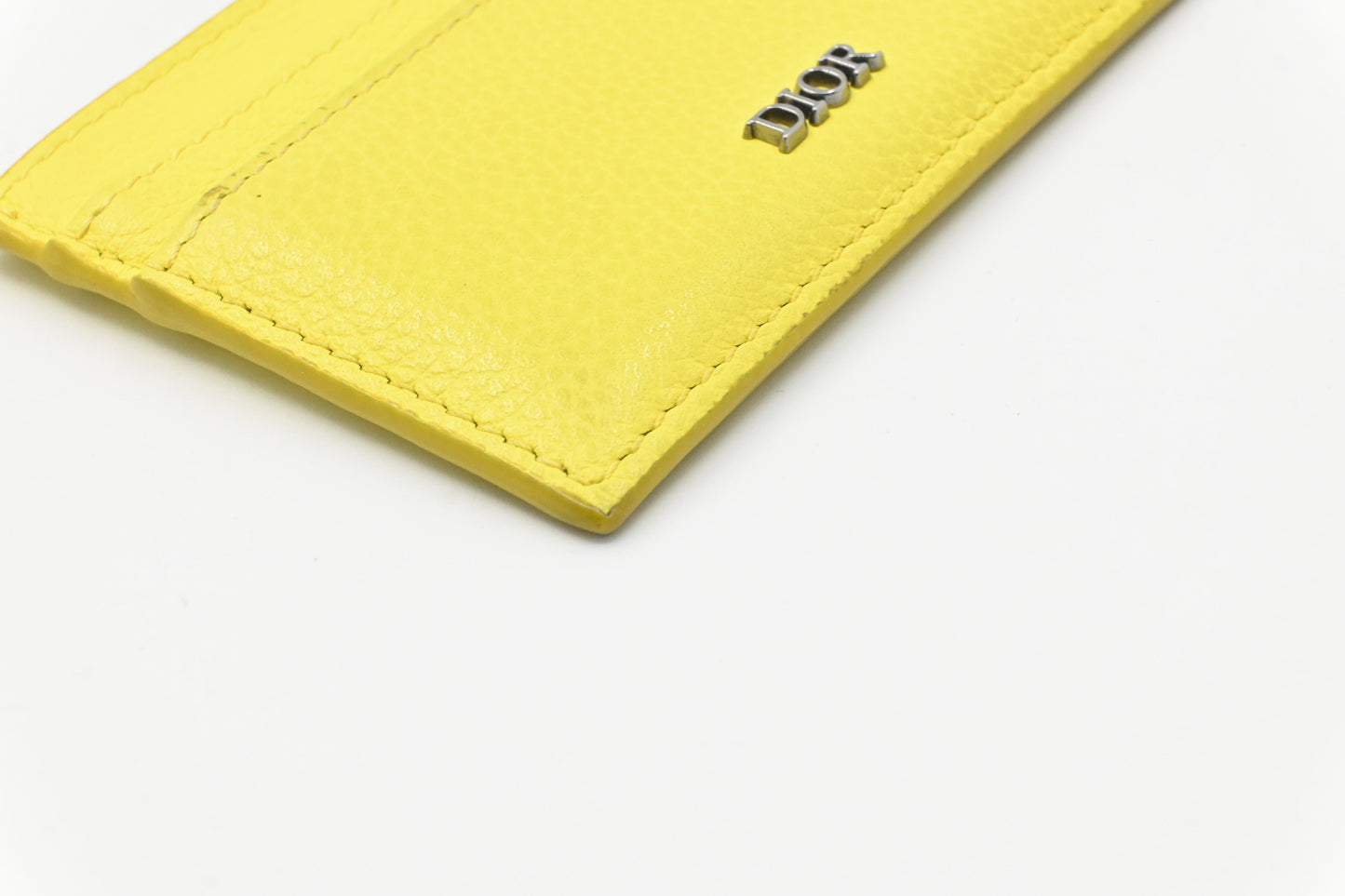 Dior Card Case in Yellow Leather
