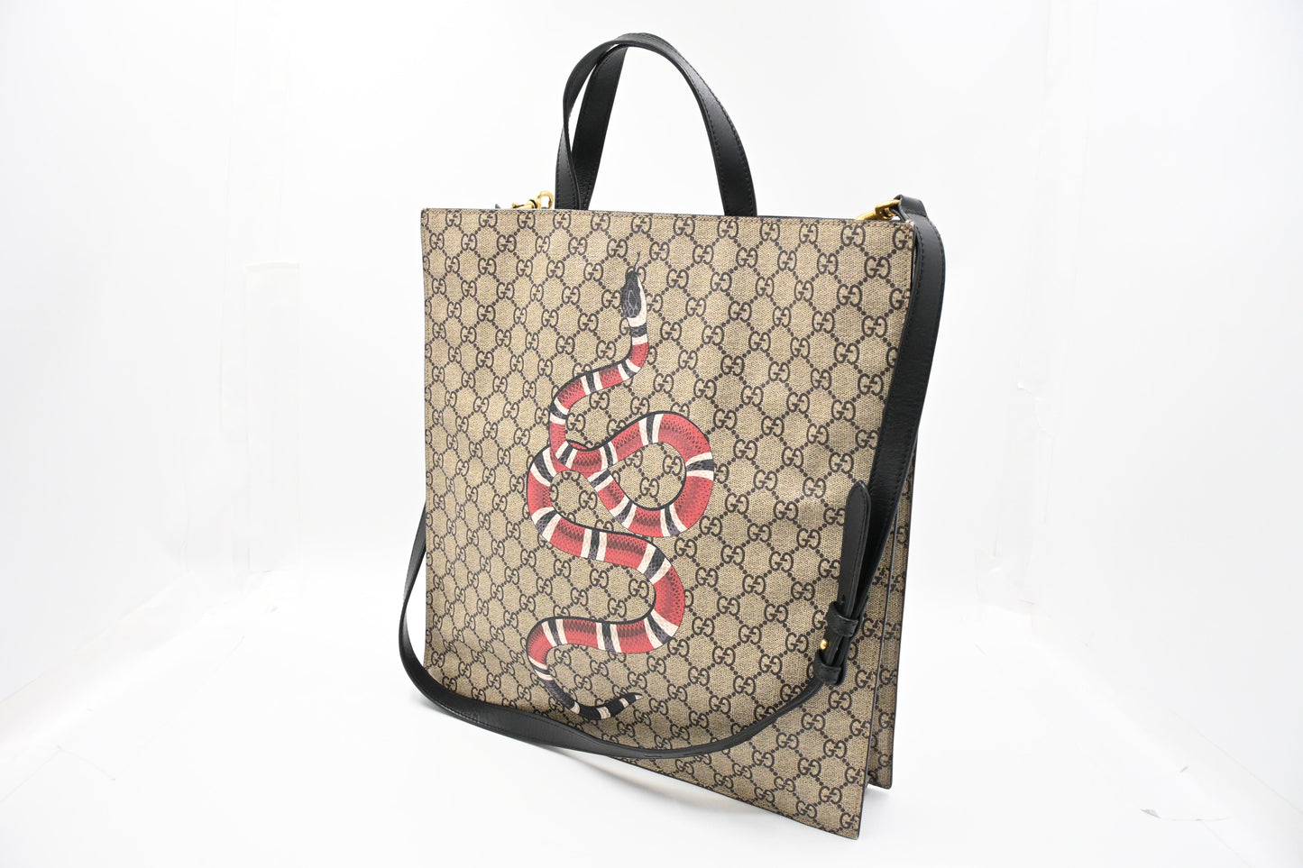 Gucci King Snake Tote in GG Supreme Canvas