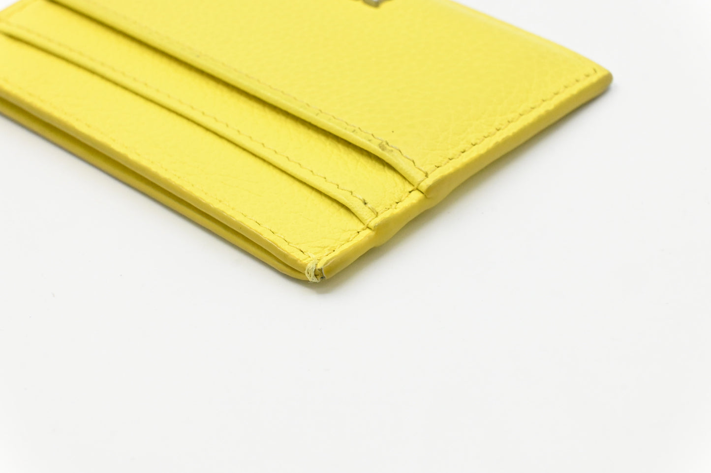 Dior Card Case in Yellow Leather