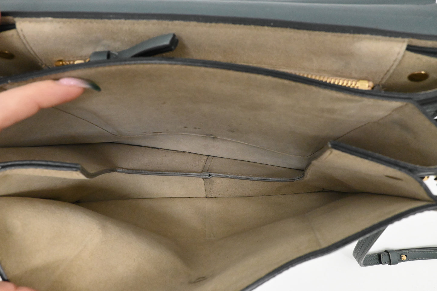Chloe Faye Crossbody Bag in Grey Blue Leather