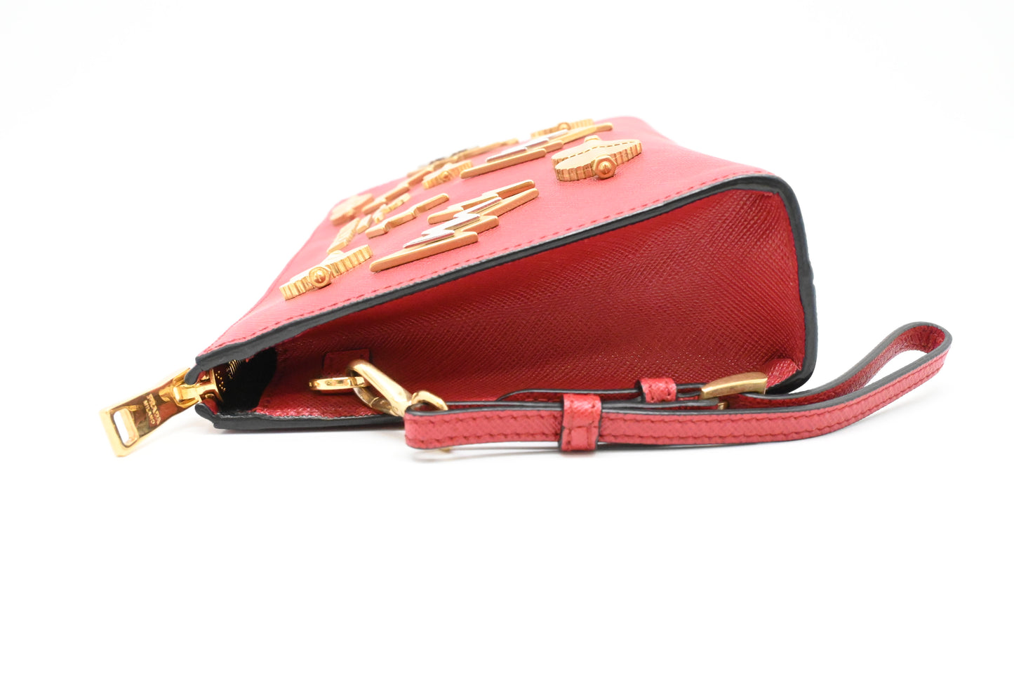 Prada Wrist Pouch in Red Leather