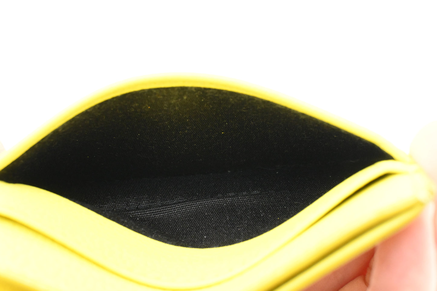 Dior Card Case in Yellow Leather