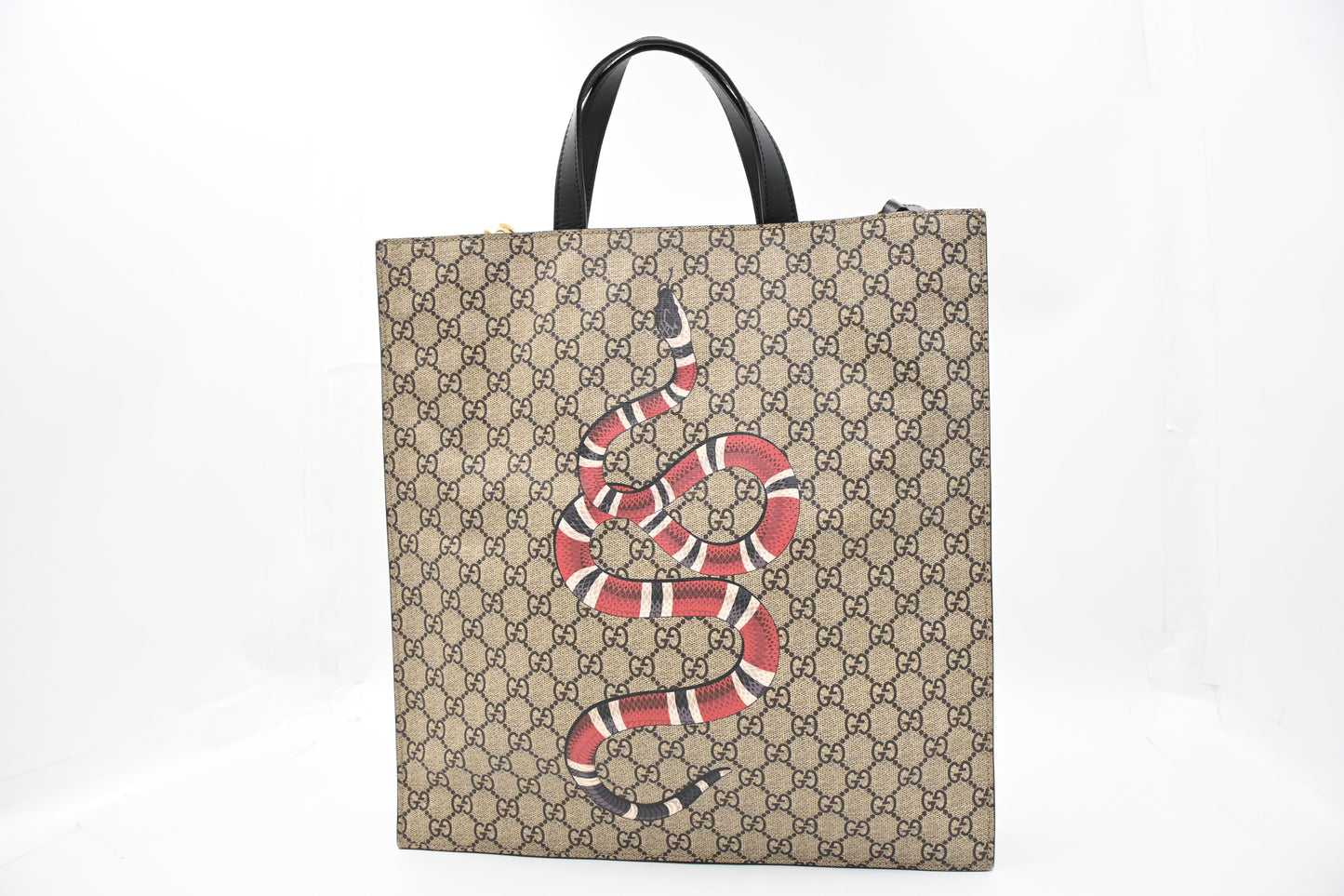 Gucci King Snake Tote in GG Supreme Canvas