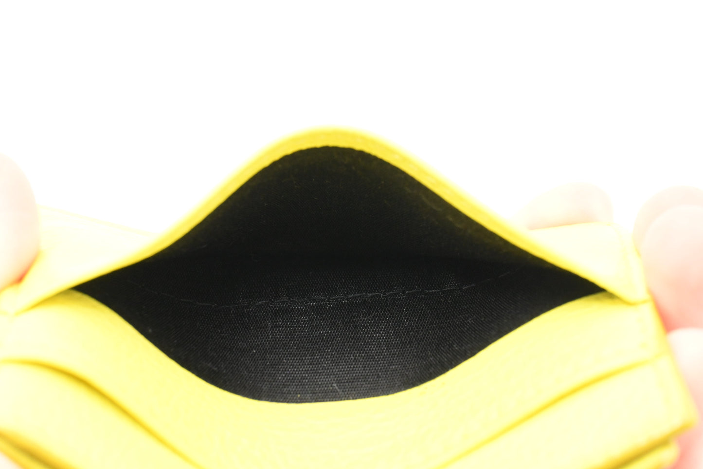 Dior Card Case in Yellow Leather