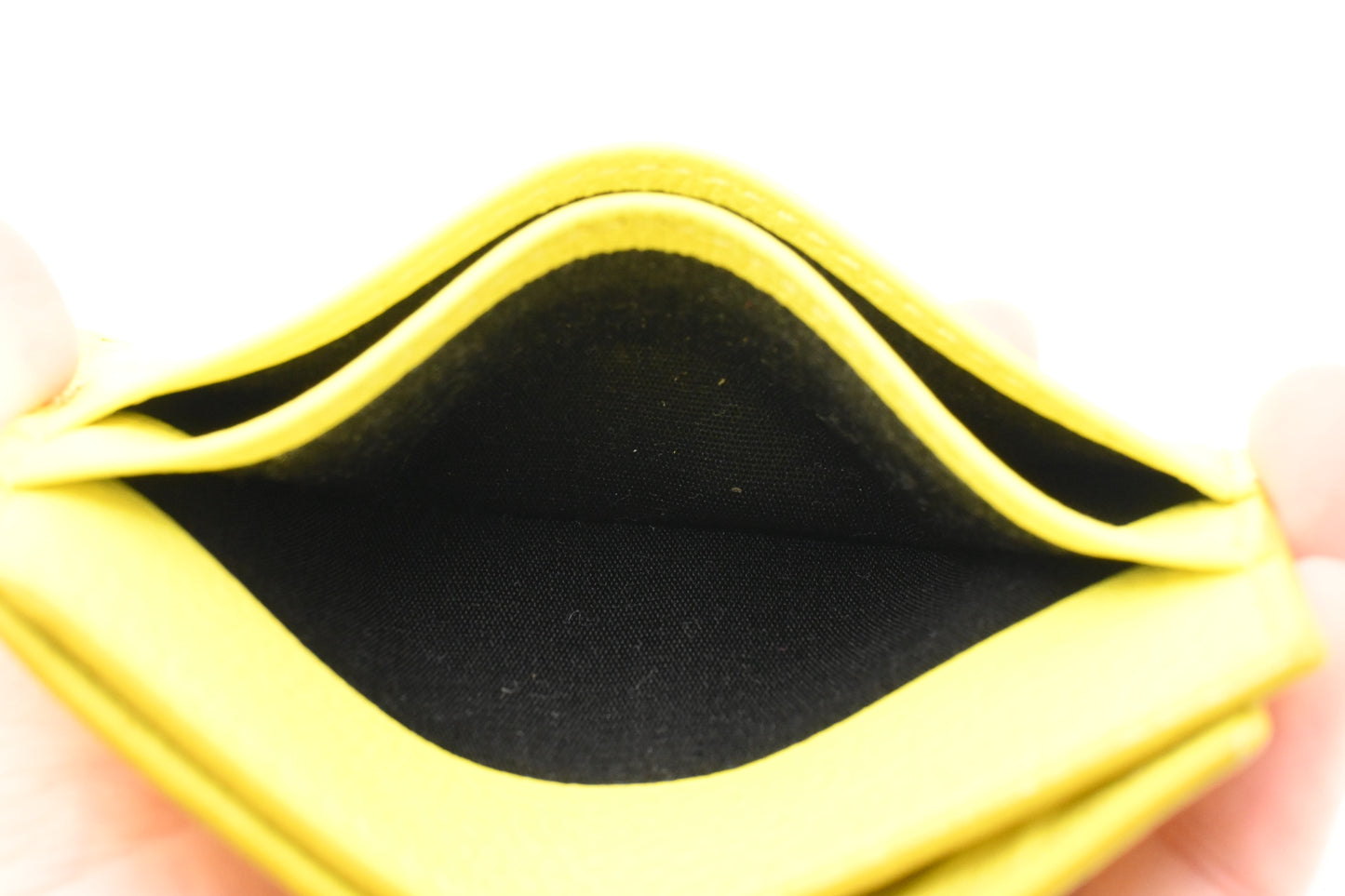 Dior Card Case in Yellow Leather