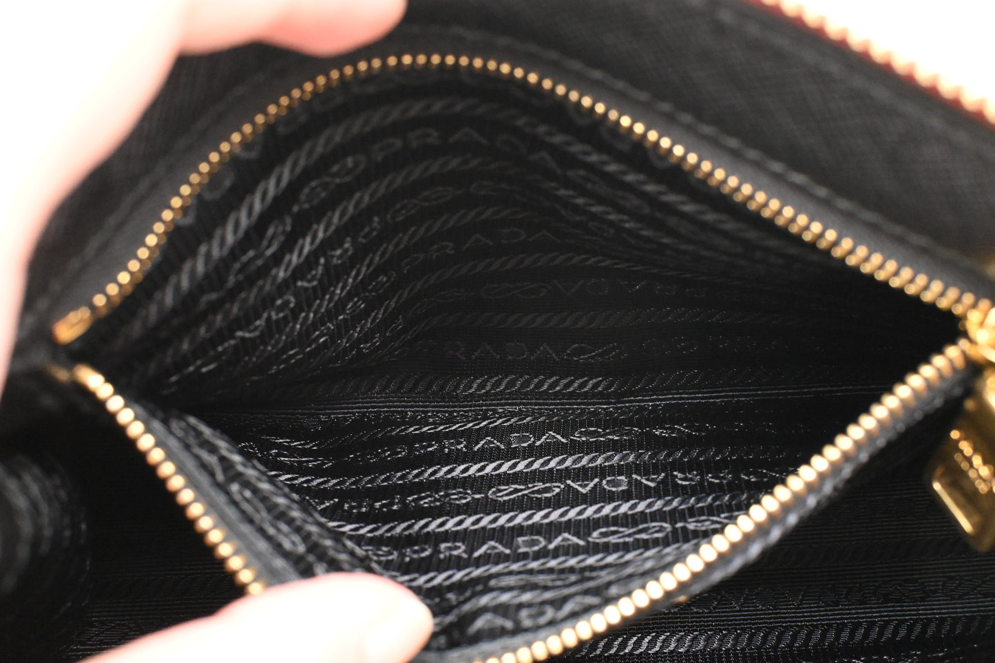 Prada Wrist Pouch in Red Leather