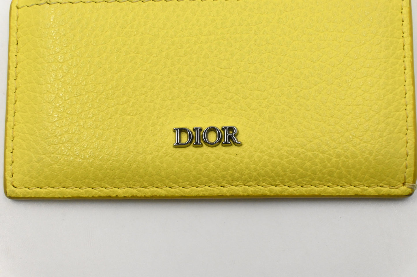 Dior Card Case in Yellow Leather