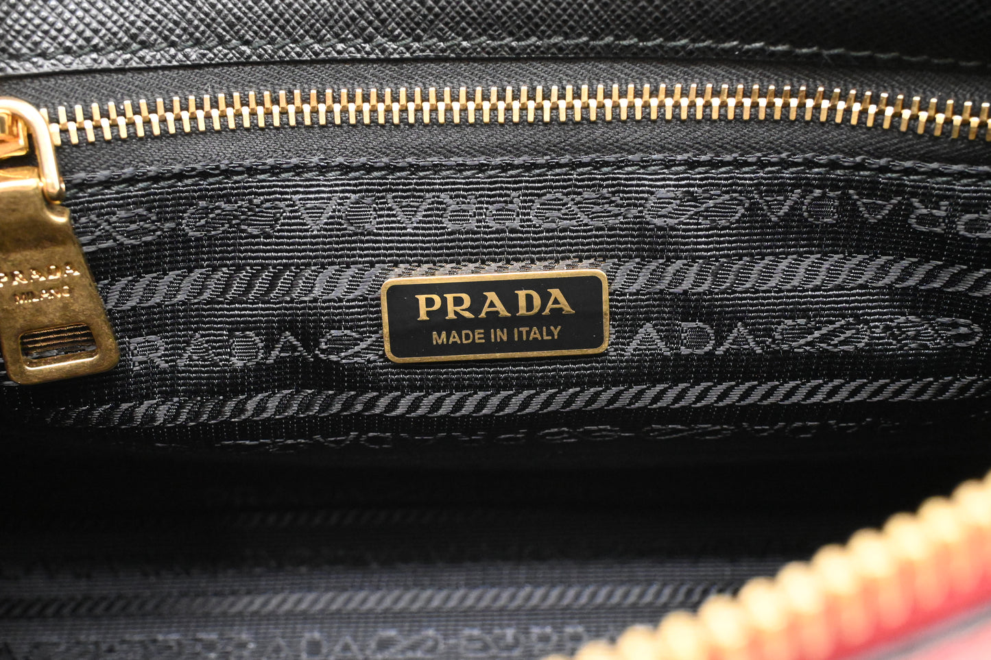 Prada Wrist Pouch in Red Leather