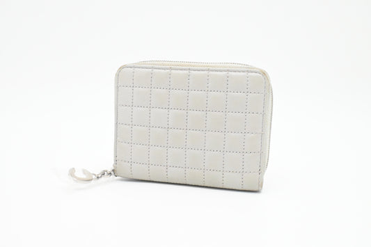Celine Zippy Coin Case in Grey Leather