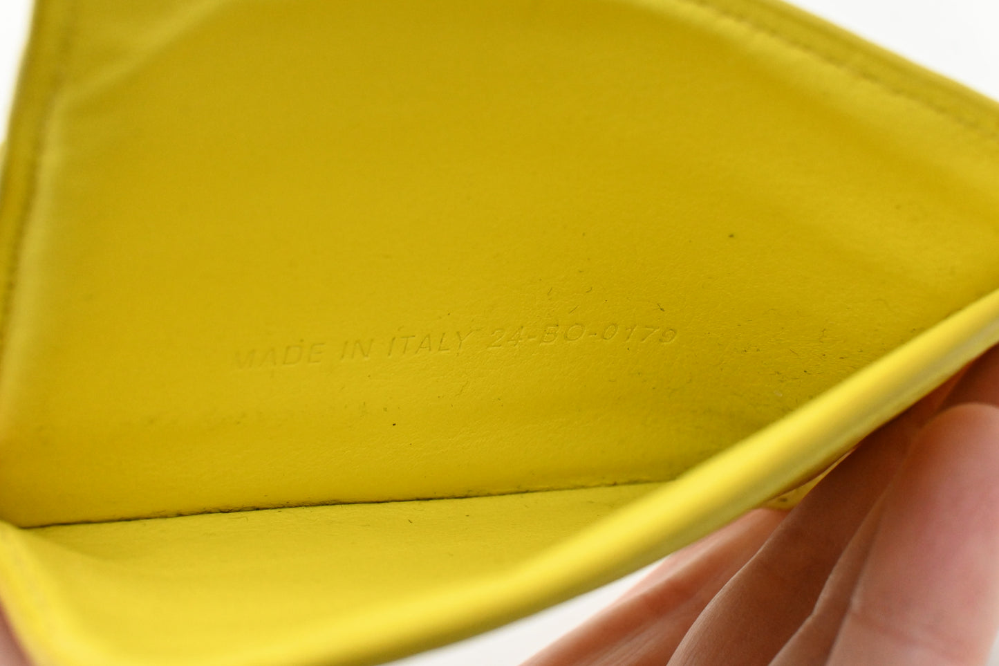 Dior Card Case in Yellow Leather