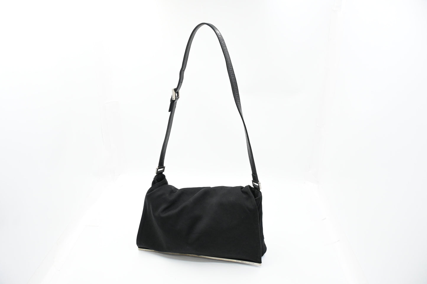 Fendi Baguette Shoulder Bag in Black Neoprene