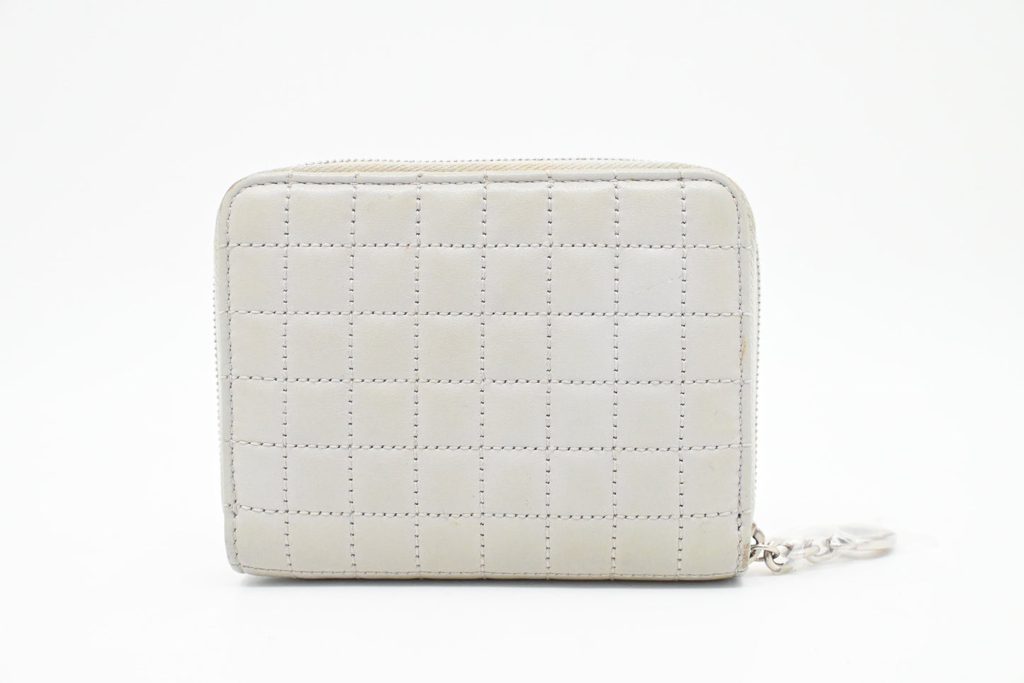 Celine Zippy Coin Case in Grey Leather
