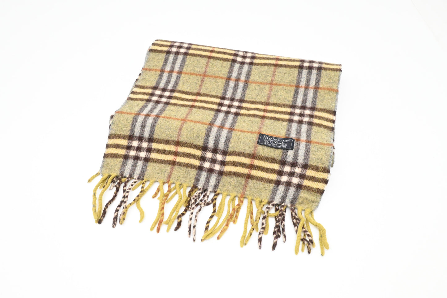 Burberry Scarf in Green Checked Cashmere
