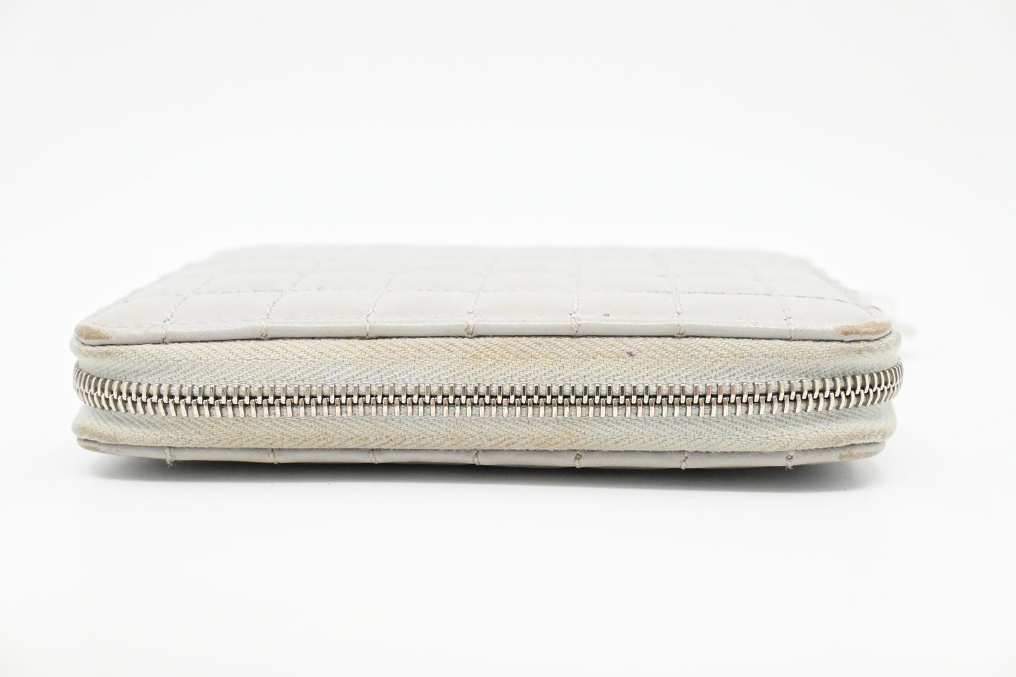 Celine Zippy Coin Case in Grey Leather