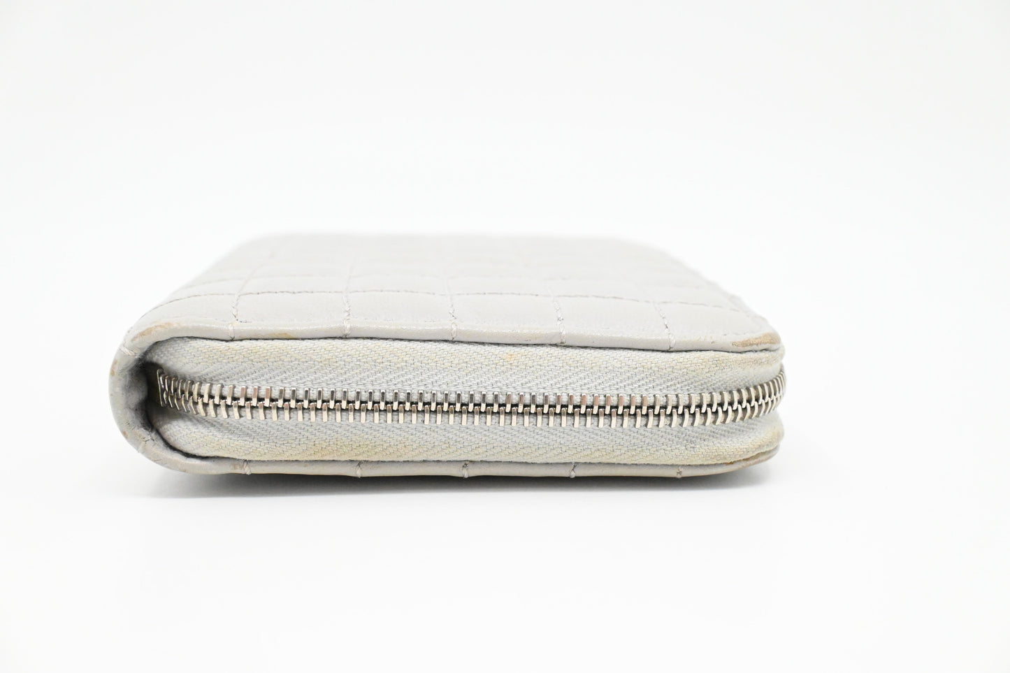 Celine Zippy Coin Case in Grey Leather