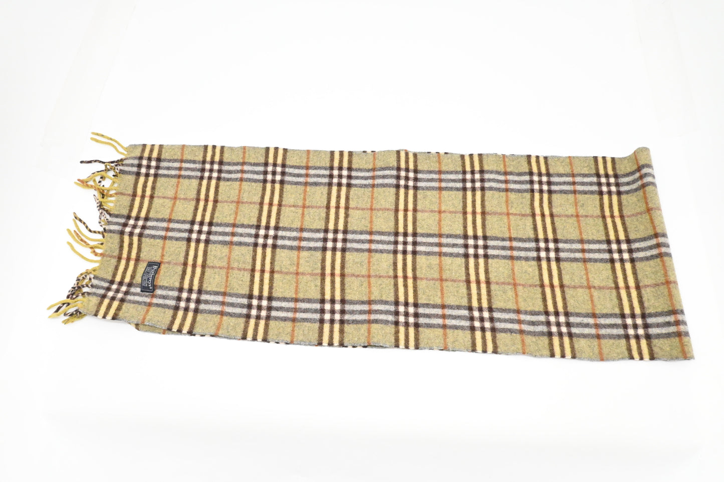 Burberry Scarf in Green Checked Cashmere