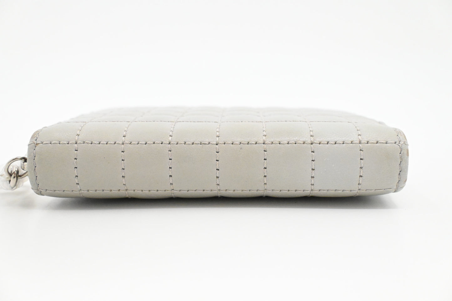 Celine Zippy Coin Case in Grey Leather