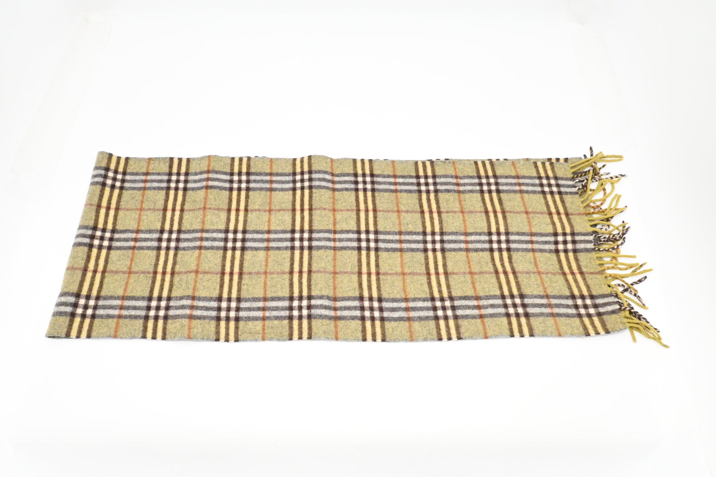 Burberry Scarf in Green Checked Cashmere