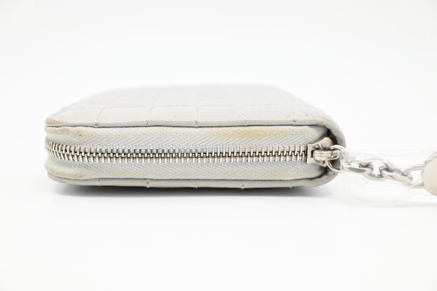 Celine Zippy Coin Case in Grey Leather