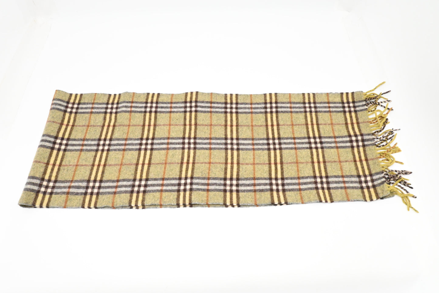 Burberry Scarf in Green Checked Cashmere
