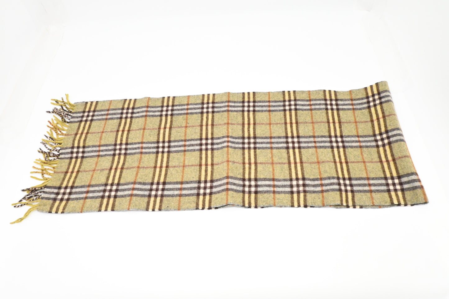 Burberry Scarf in Green Checked Cashmere