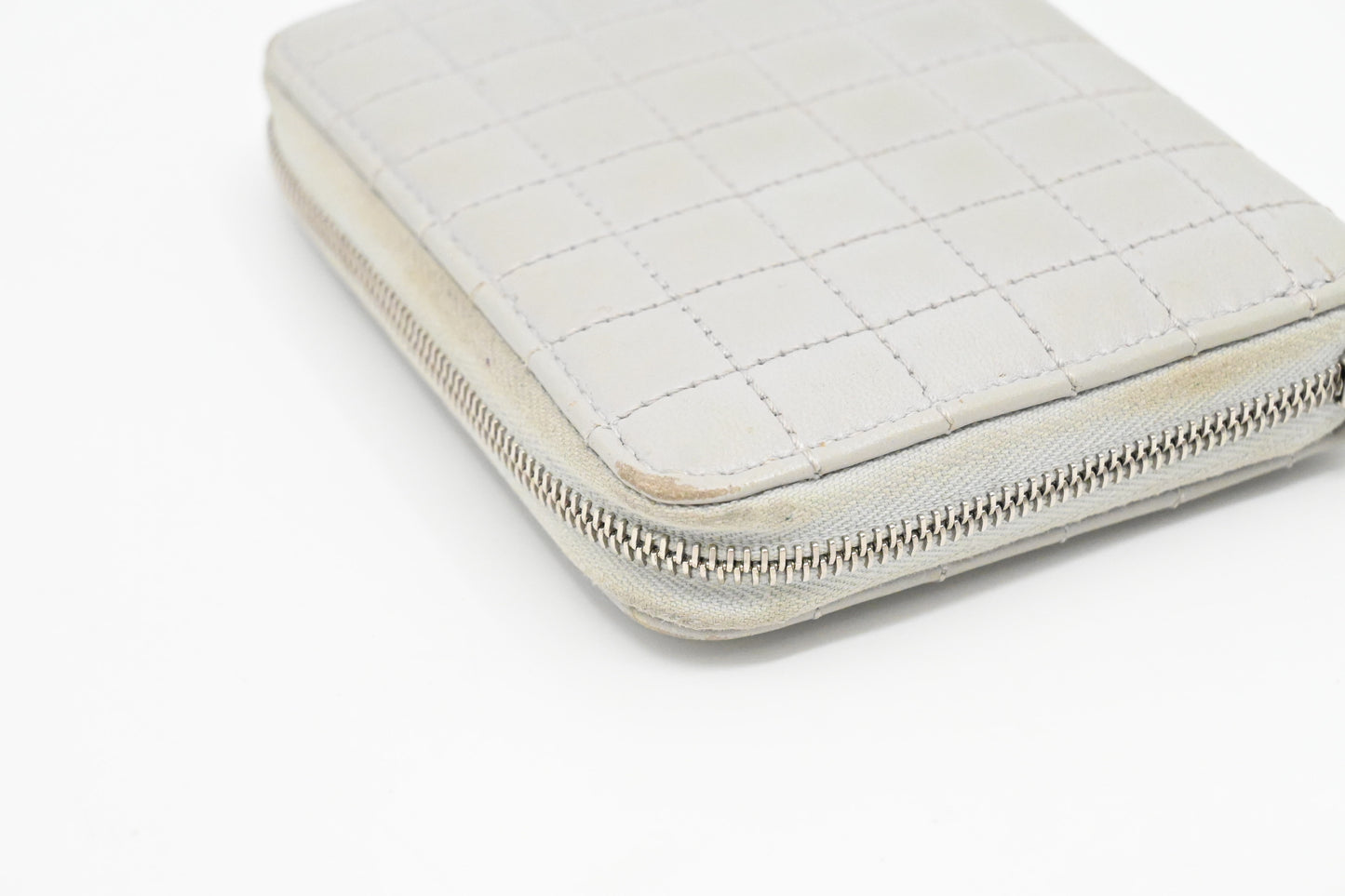 Celine Zippy Coin Case in Grey Leather