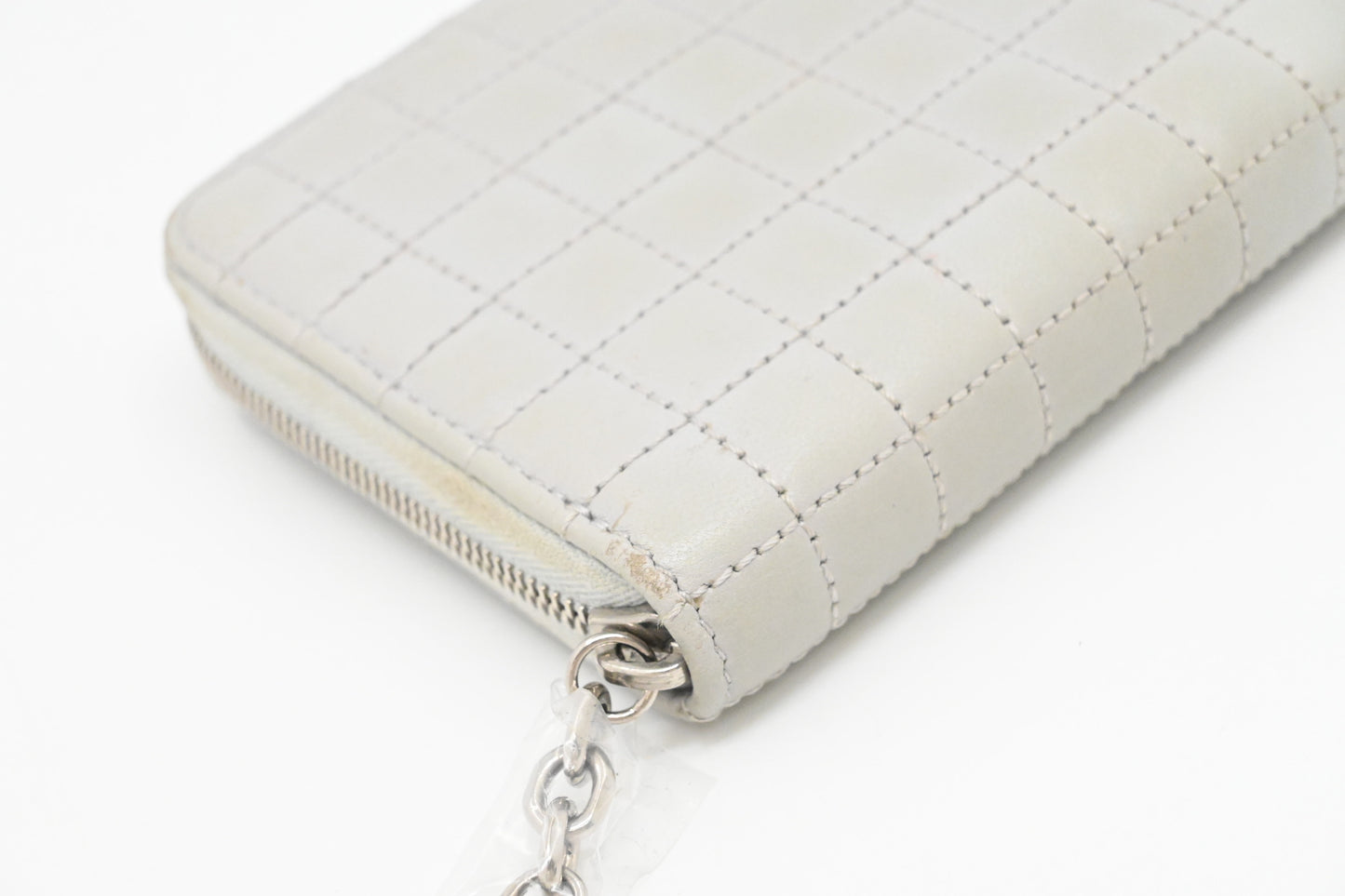 Celine Zippy Coin Case in Grey Leather