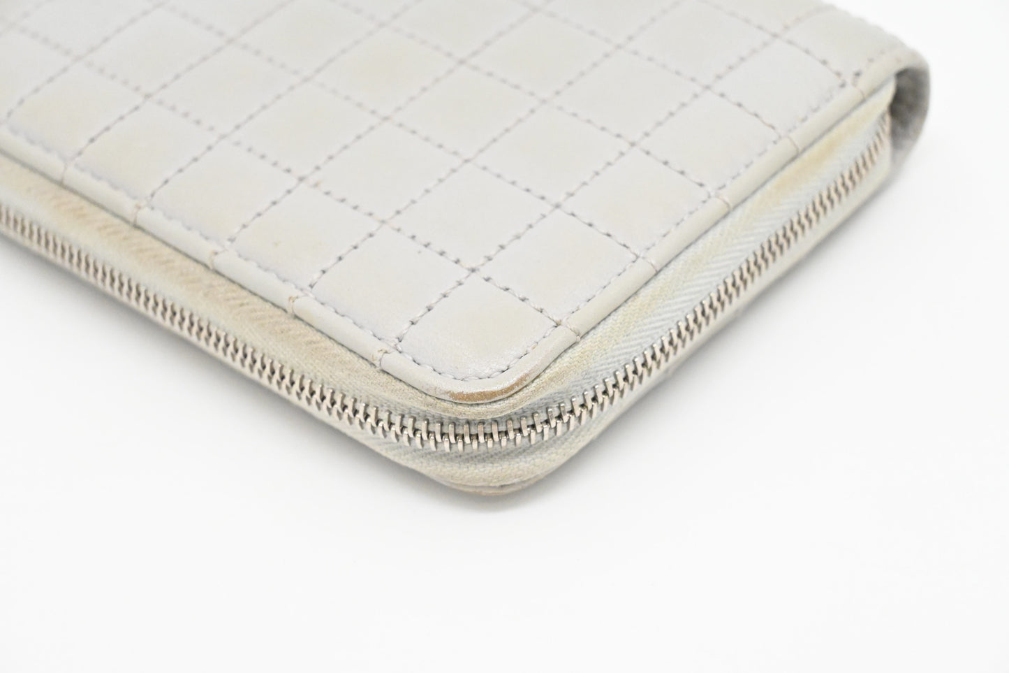 Celine Zippy Coin Case in Grey Leather