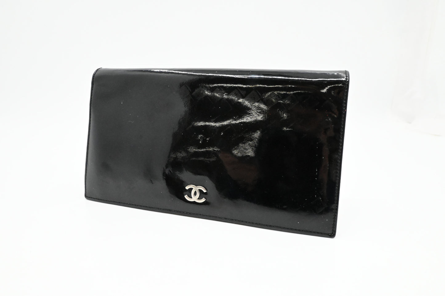 Chanel Long Wallet in Black Patent Leather