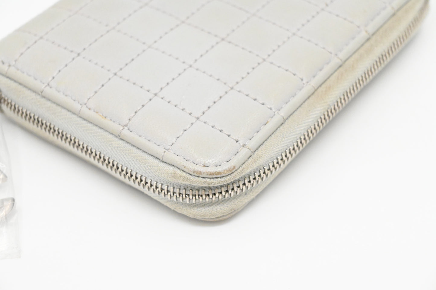 Celine Zippy Coin Case in Grey Leather