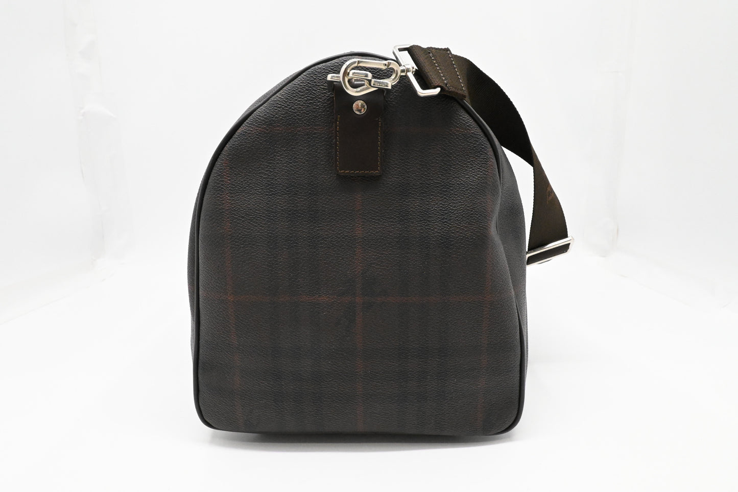 Burberry Travel Bag in Brown Checked Coated Canvas