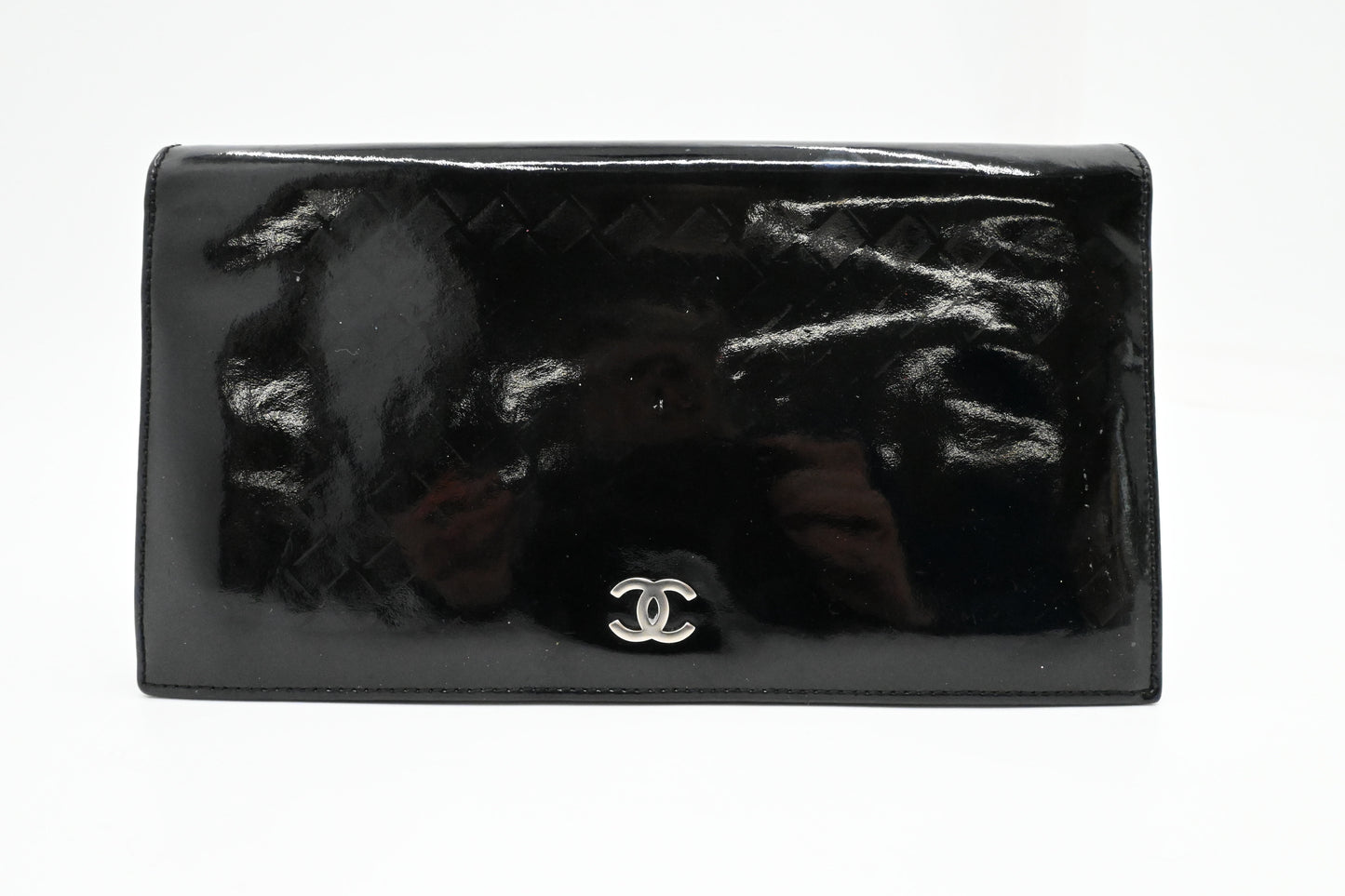 Chanel Long Wallet in Black Patent Leather