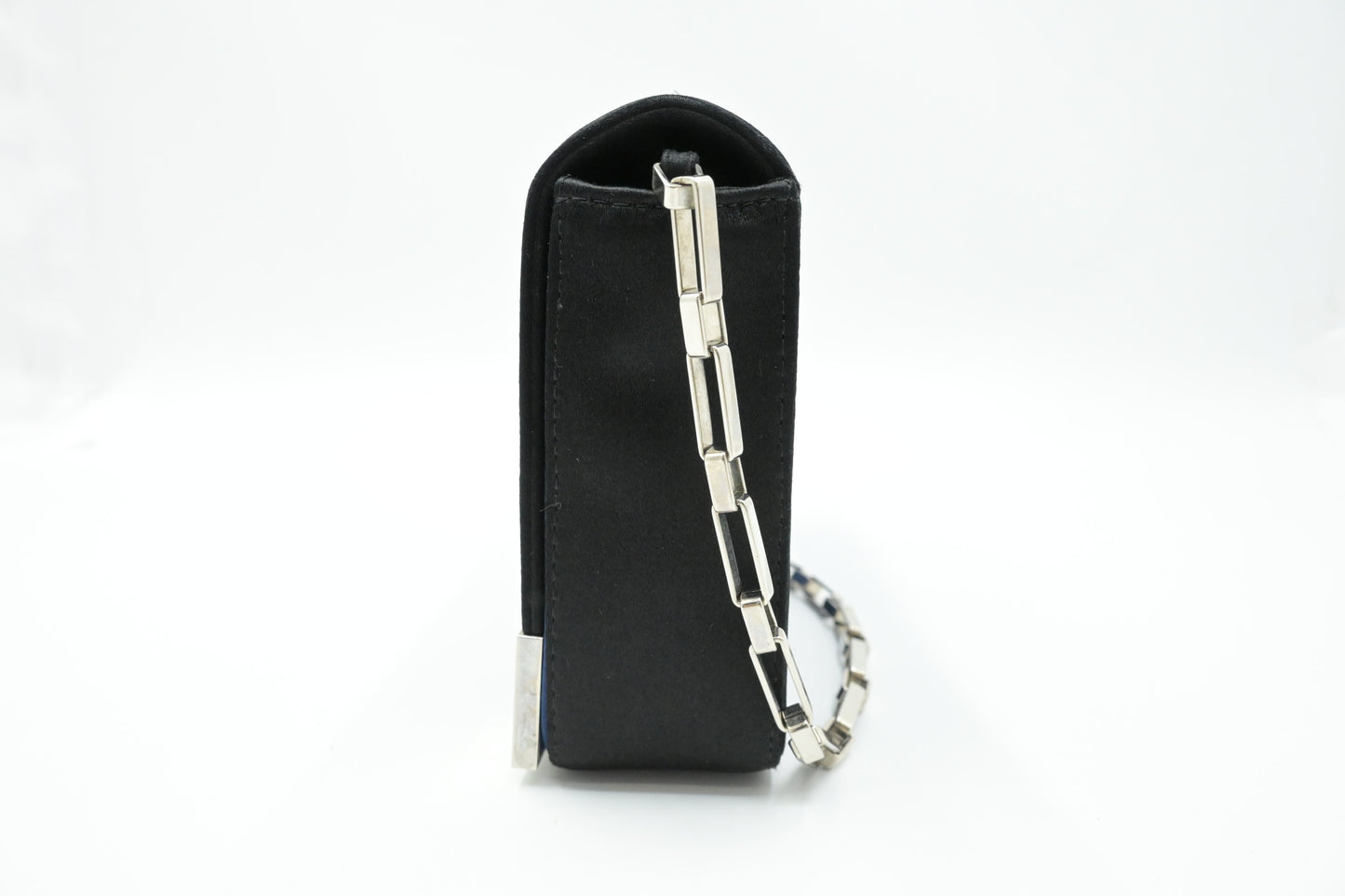 Chanel Chocolate Bar Shoulder Bag in Blue Satin