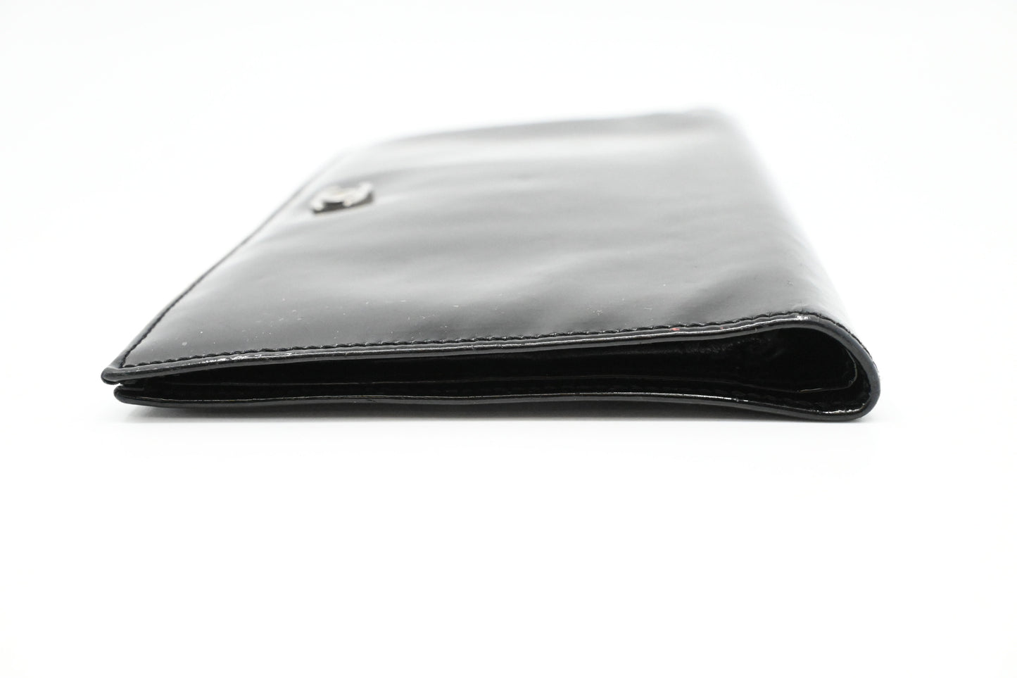 Chanel Long Wallet in Black Patent Leather