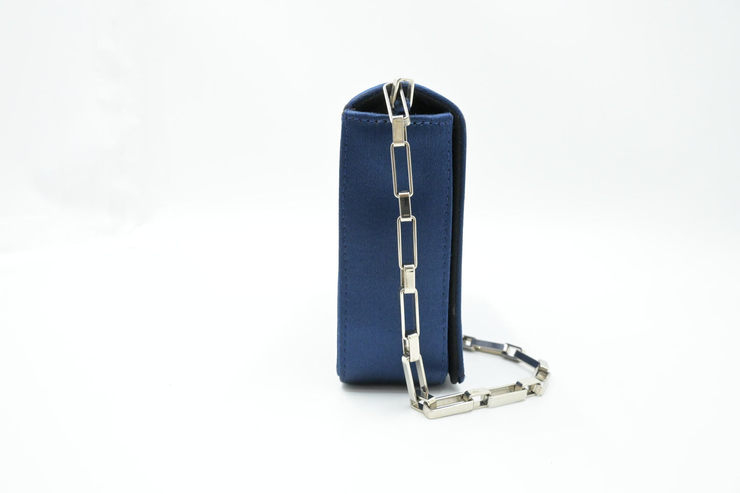 Chanel Chocolate Bar Shoulder Bag in Blue Satin