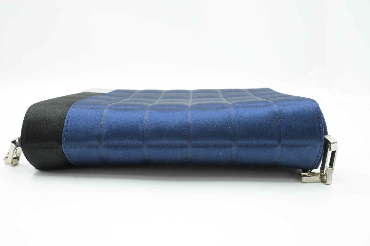 Chanel Chocolate Bar Shoulder Bag in Blue Satin