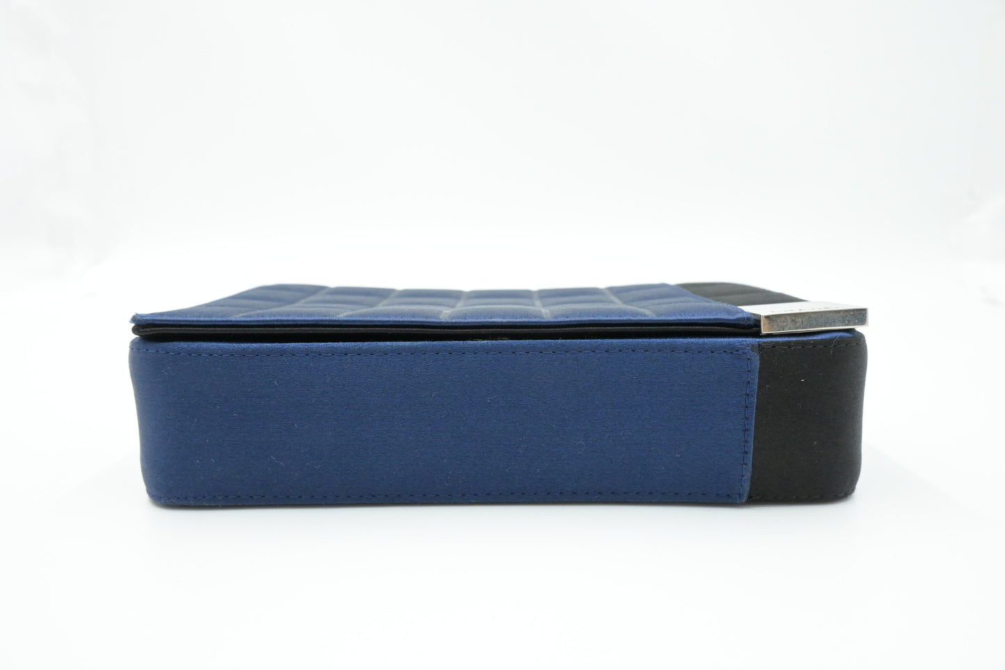 Chanel Chocolate Bar Shoulder Bag in Blue Satin