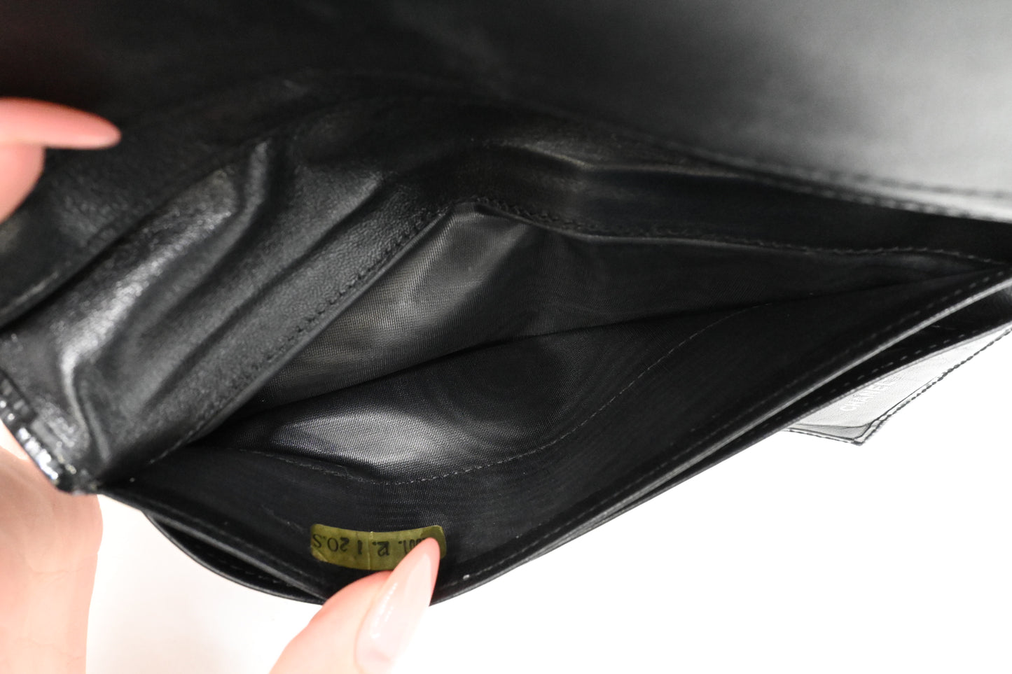 Chanel Long Wallet in Black Patent Leather
